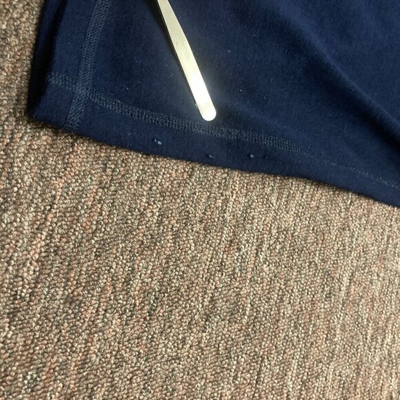 Women's Ibex Blue Dyad Cowl Neck Pullover Merino Wool Sweater Sweatshirt Sz M - Picture 7 of 9